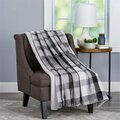 Kd Bufe Plaid Faux Fur Throw Blanket - 60 x 70 in. - Grey KD3238838